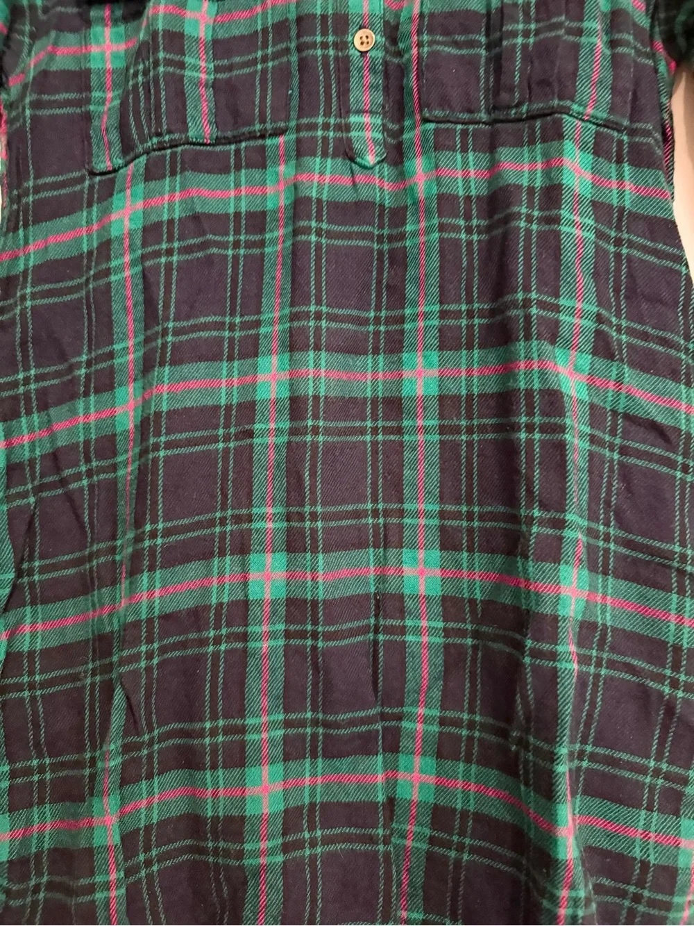 Old Navy Dark Green & Navy Plaid Flannel Shirt Dress